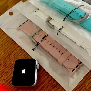 Apple Watch with three watch bands